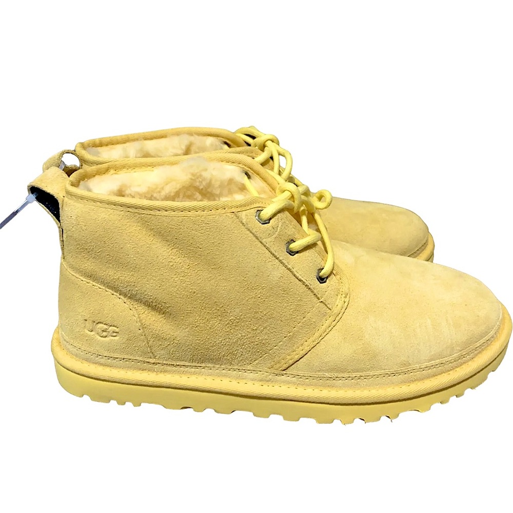UGG Neumel Suede Mens Fur Lined Wool Chukka Ankle Boots Yellow SZ 10 & 13